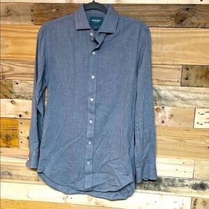 Bonobos Italian Shirting Size 15-33 Gray Slim Fit Long Sleeve Button Down Shirt
